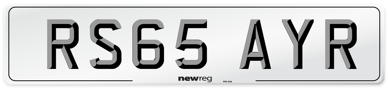 RS65 AYR Number Plate from New Reg